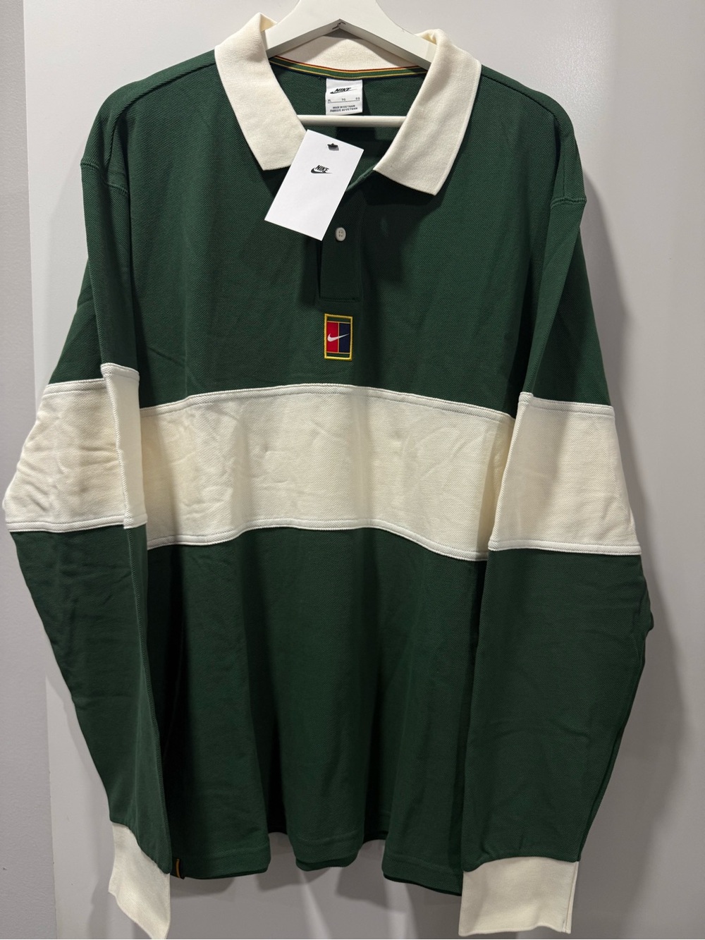 Nike Men's NikeCourt Heritage Long Sleeve Tennis Polo Men’s Sz.XL New With Tags